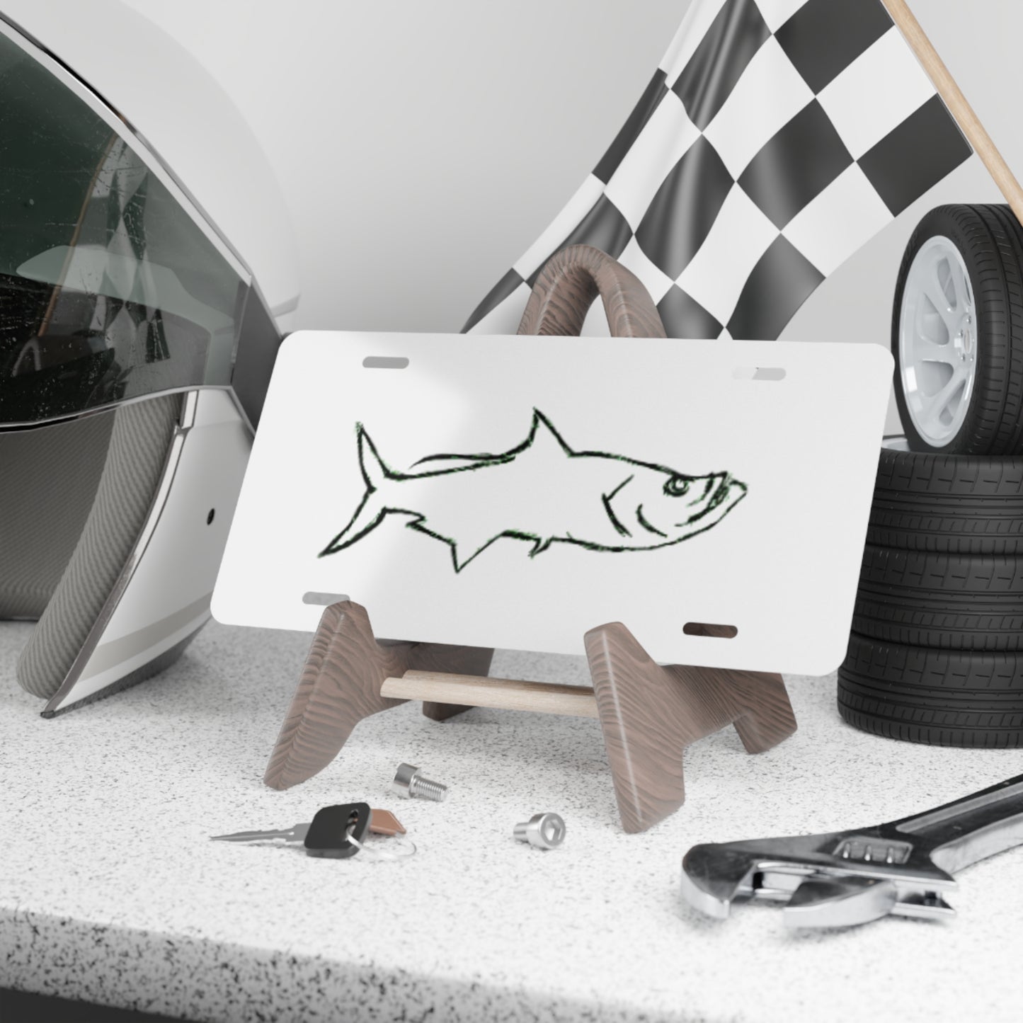 Minimalist Tarpon Vanity Plate