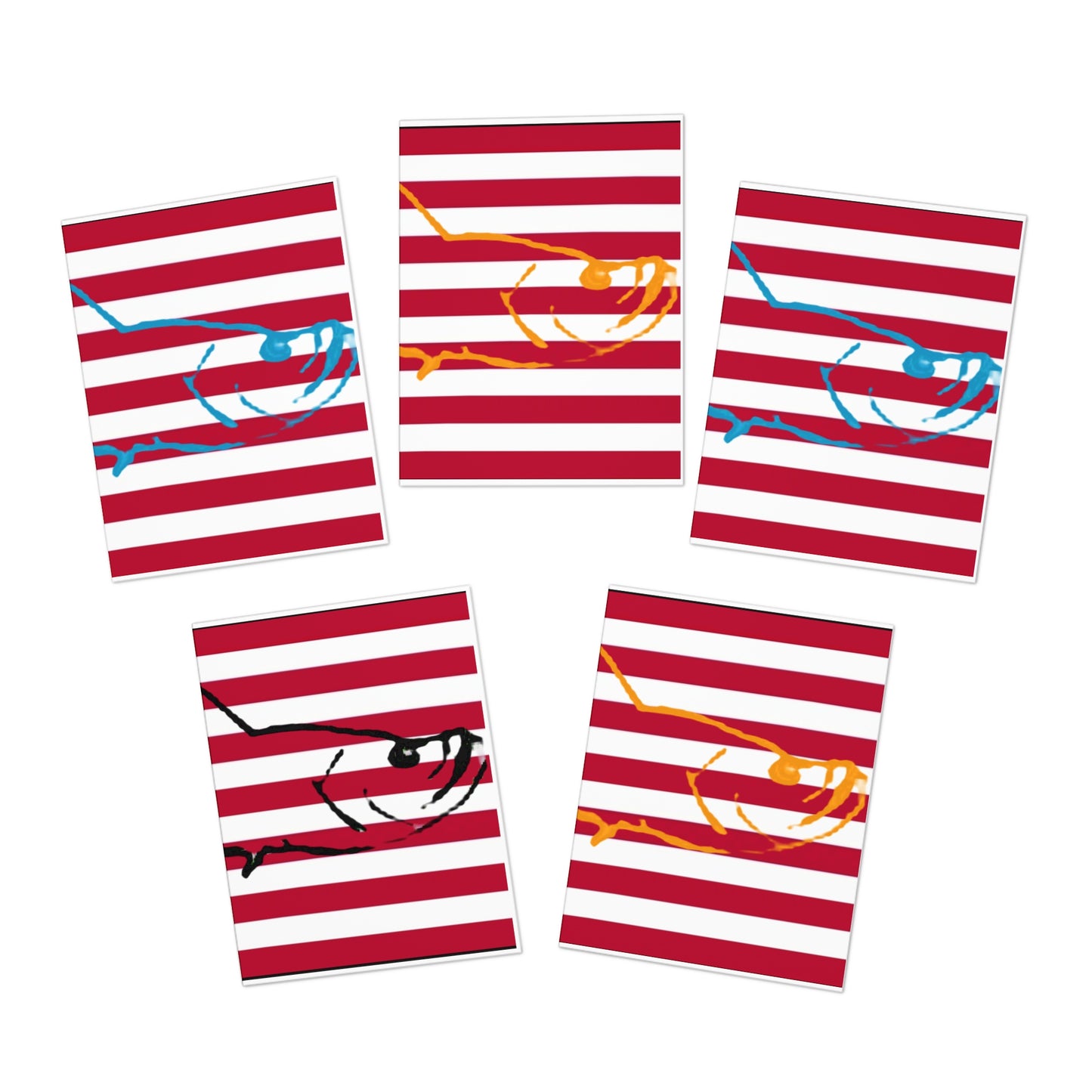 Independence Day Tarpon Party Cards - Blank(5-Pack)