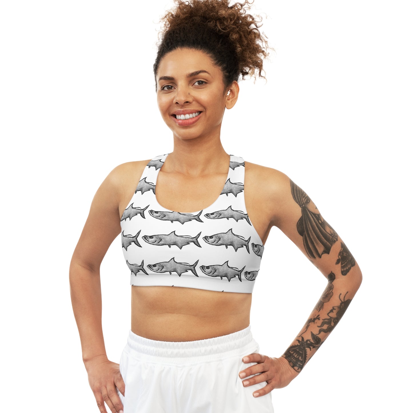 Seamless Concrete Tarpon Sports Bra