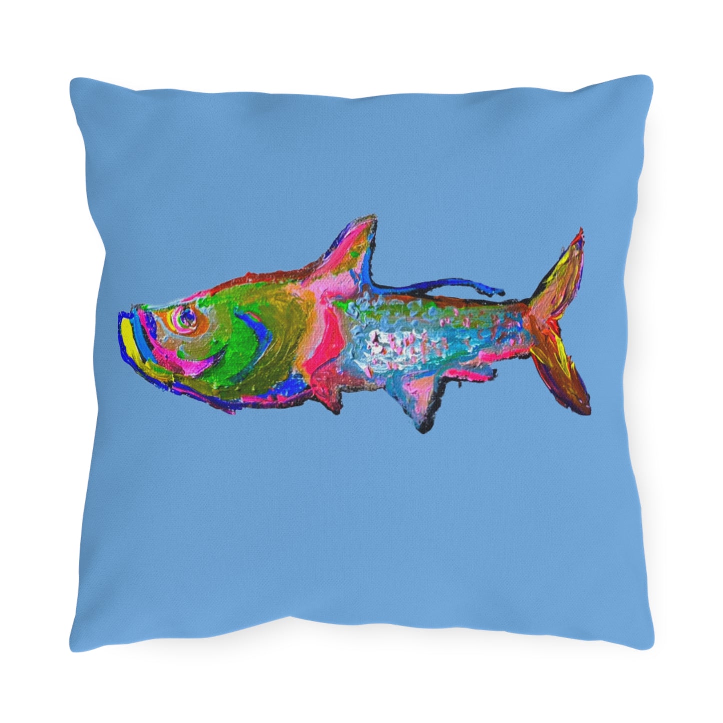 Outdoor Colorful Tarpon Outdoor Throw Pillows