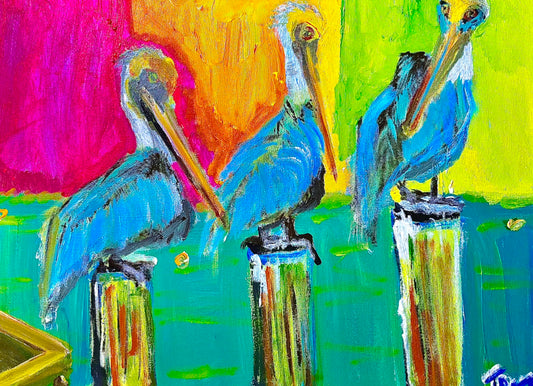 Three Pelicans Color