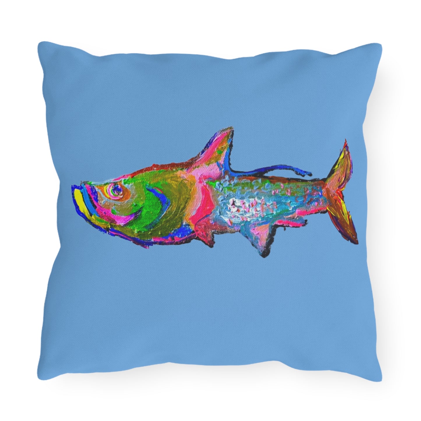 Outdoor Colorful Tarpon Outdoor Throw Pillows